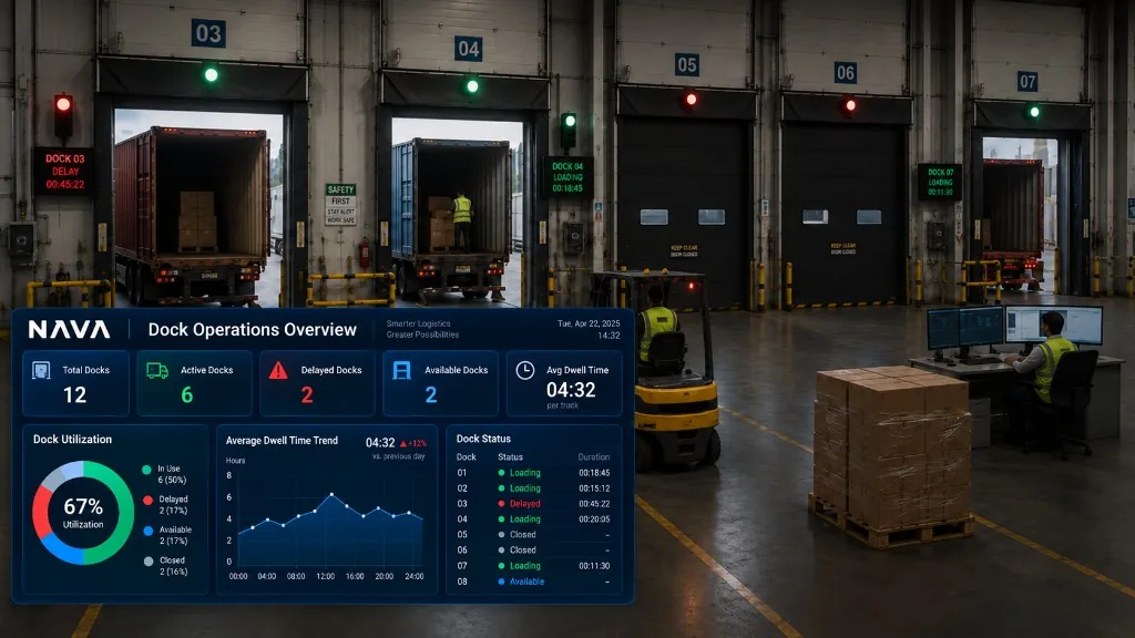 DockVision visualization of loading dock activity and operational monitoring